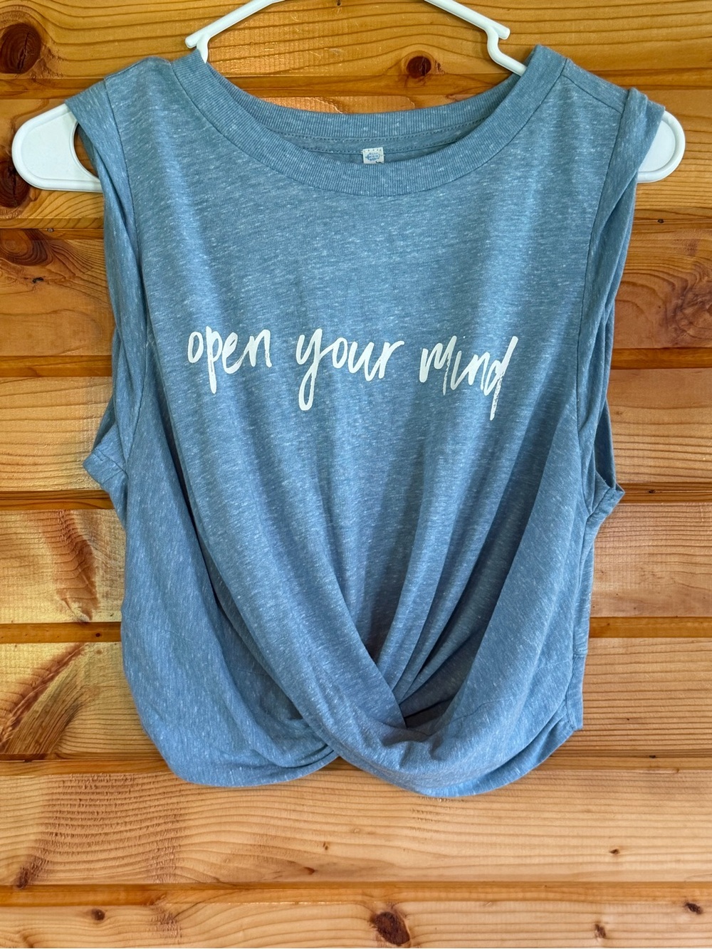 Free People Heather Blue 'Open Your Mind' Twist-Front Tank